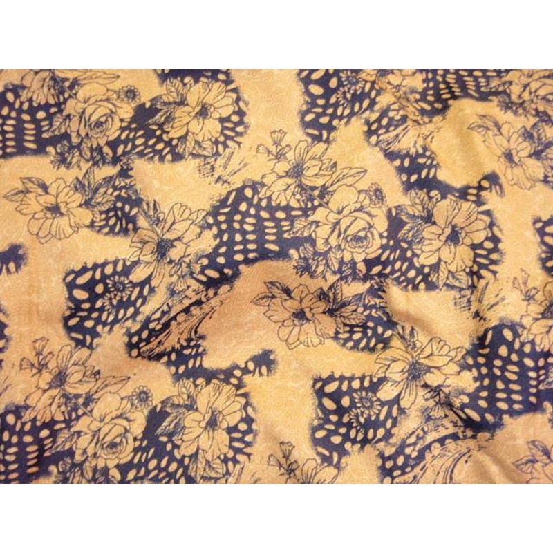 Floral Splash – Clearance Printed Crepe Black