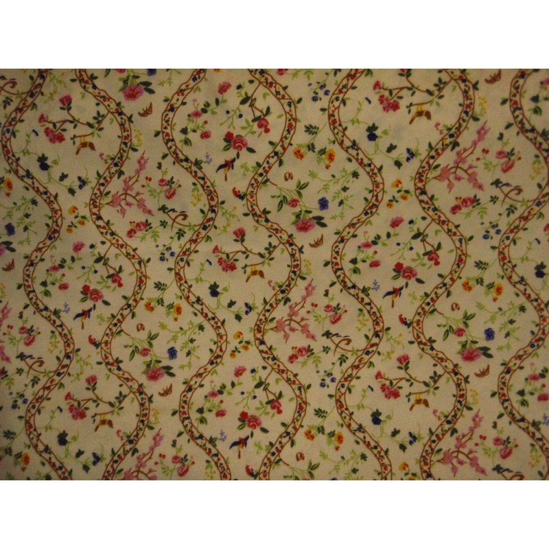 Floral Vine – Poly/Cotton Poplin Kingfisher