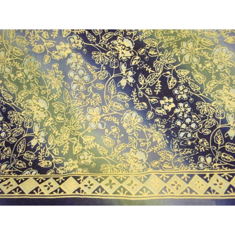 Navy Printed Border – Printed Crepe Navy