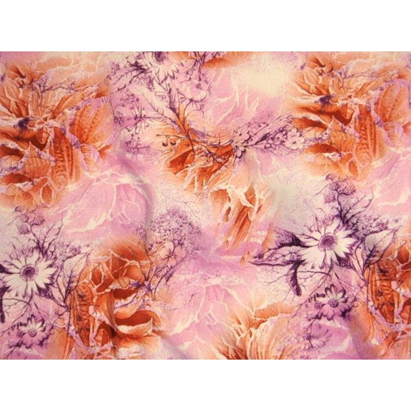 Pink Floral Melody – Printed Crepe Pink