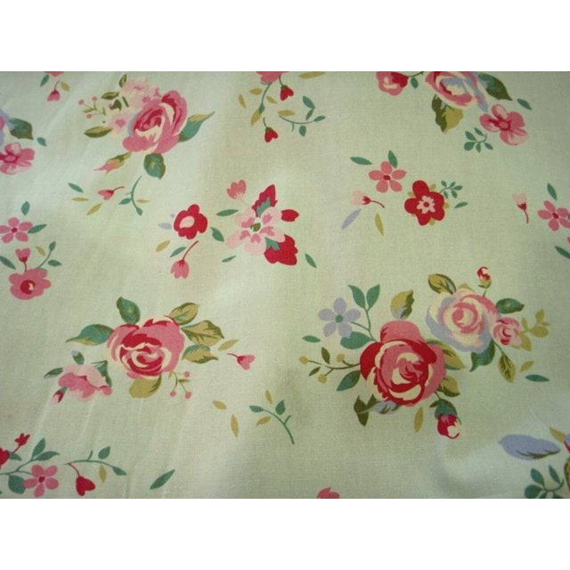 Pink Rose- Cotton Poplin Patchwork Mint