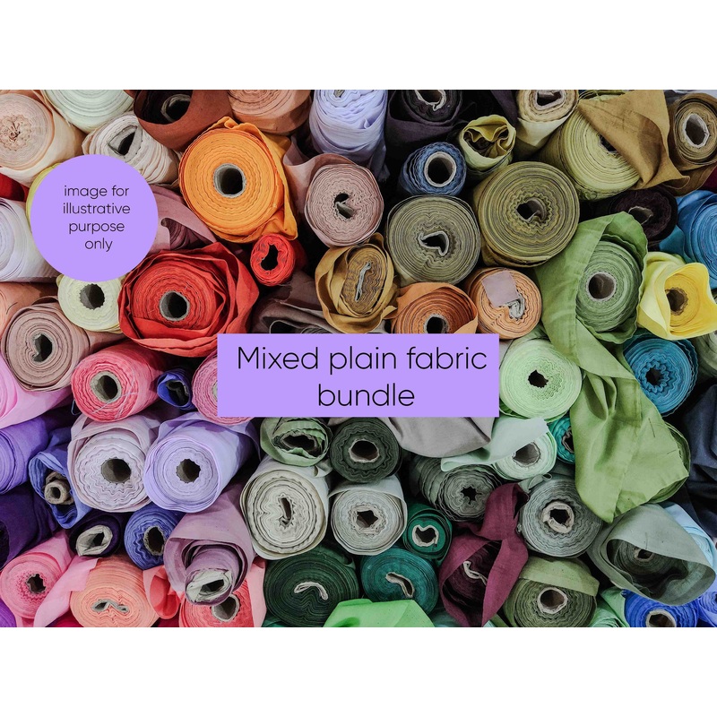 Remnants BUNDLE – Plain Assorted Fabrics Mixed