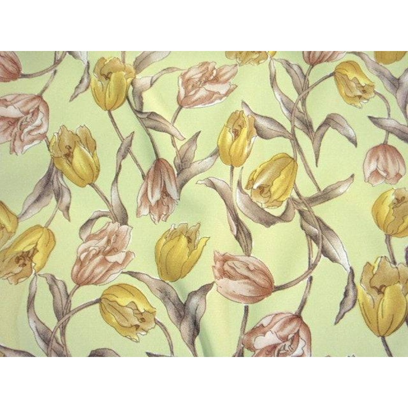 Tulip Rush – Printed Crepe Pistachio