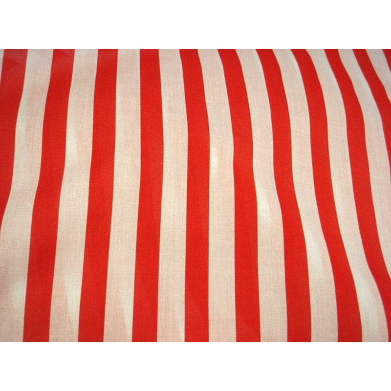 16mm Striped – Polycotton Print Red