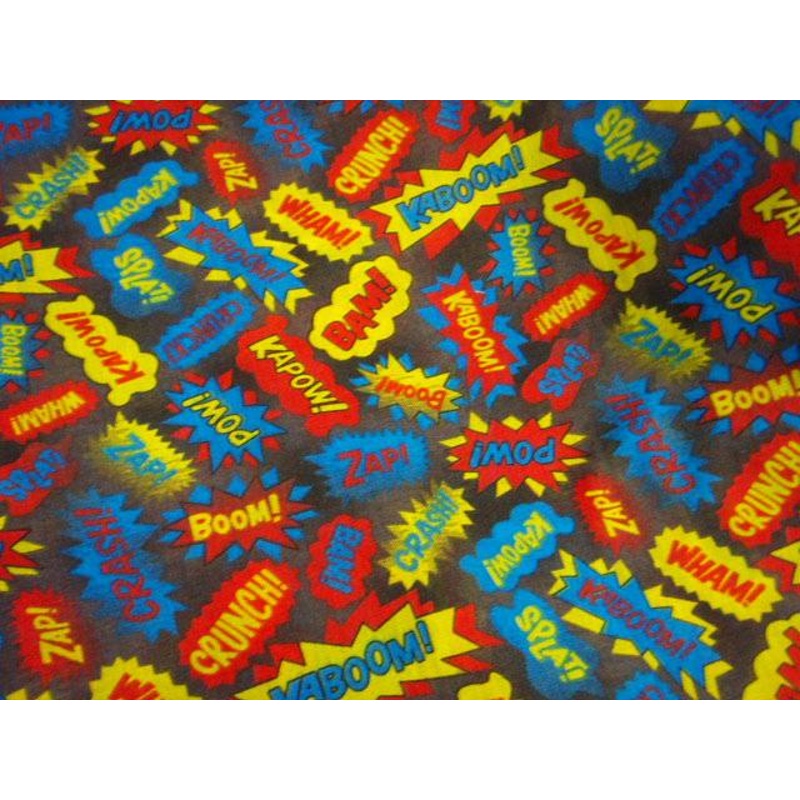 Comic Kapow – Poly/Cotton Print Black