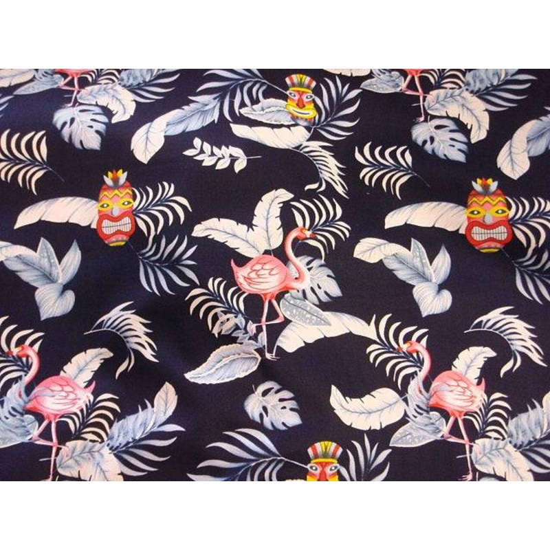 Flamingo – Cotton Poplin Patchwork Navy
