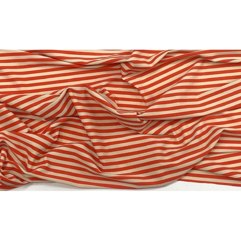 Ribbed  Four Way Stretch Orange Jersey Orange