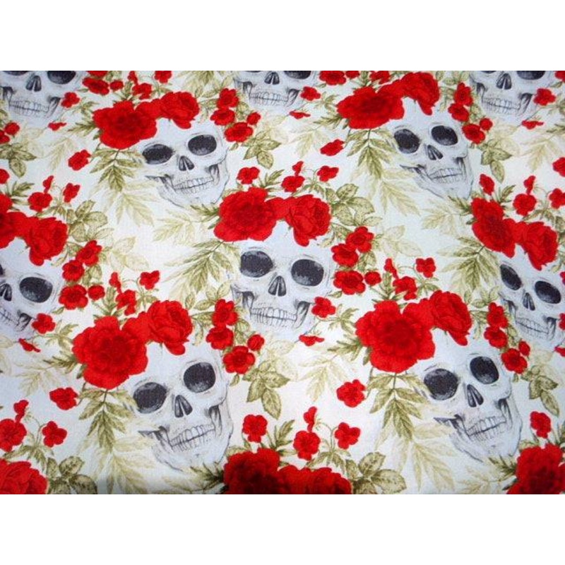Skulls ‘n’ Roses Part 1 – Cotton Poplin Patchwork Ivory