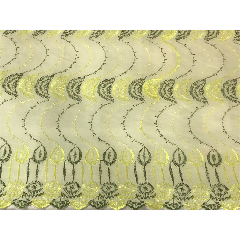 Yellow/Olive Embroidery Anglais – 1.50 Mtr Remnant Yellow
