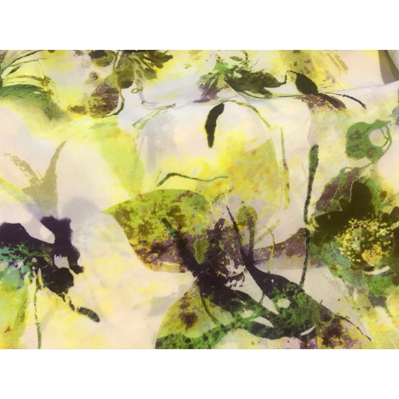 Yellow Printed Crepe – 1.22 Metre Length LAST CHANCE TO BUY! Yellow