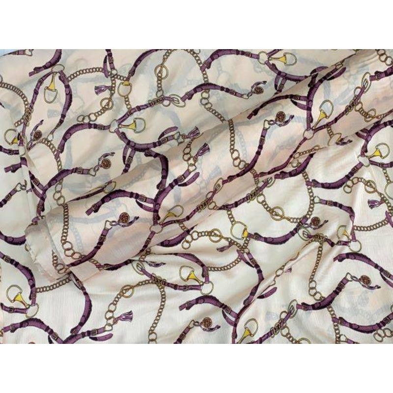 Chain Link Fashion Fabric – Satin Yoryu Pastel Salmon