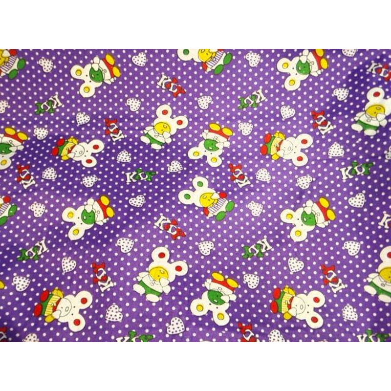 Cute Teddy – Poly/Cotton Print Purple
