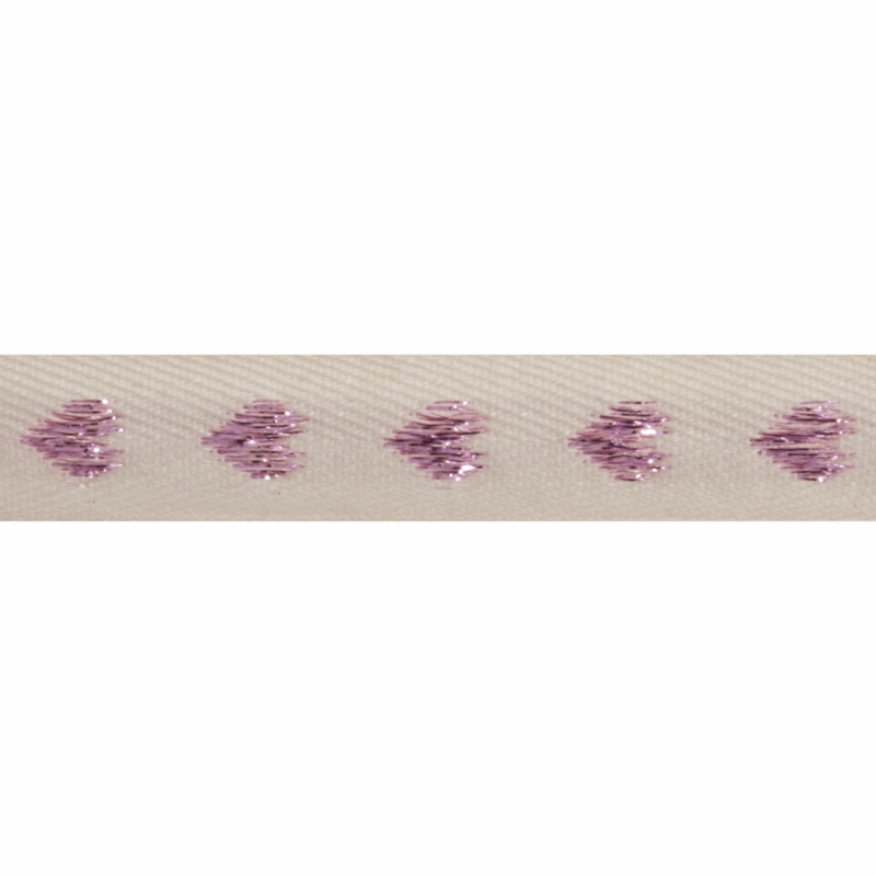 Heart Lurex Ribbon – 15mm Pink