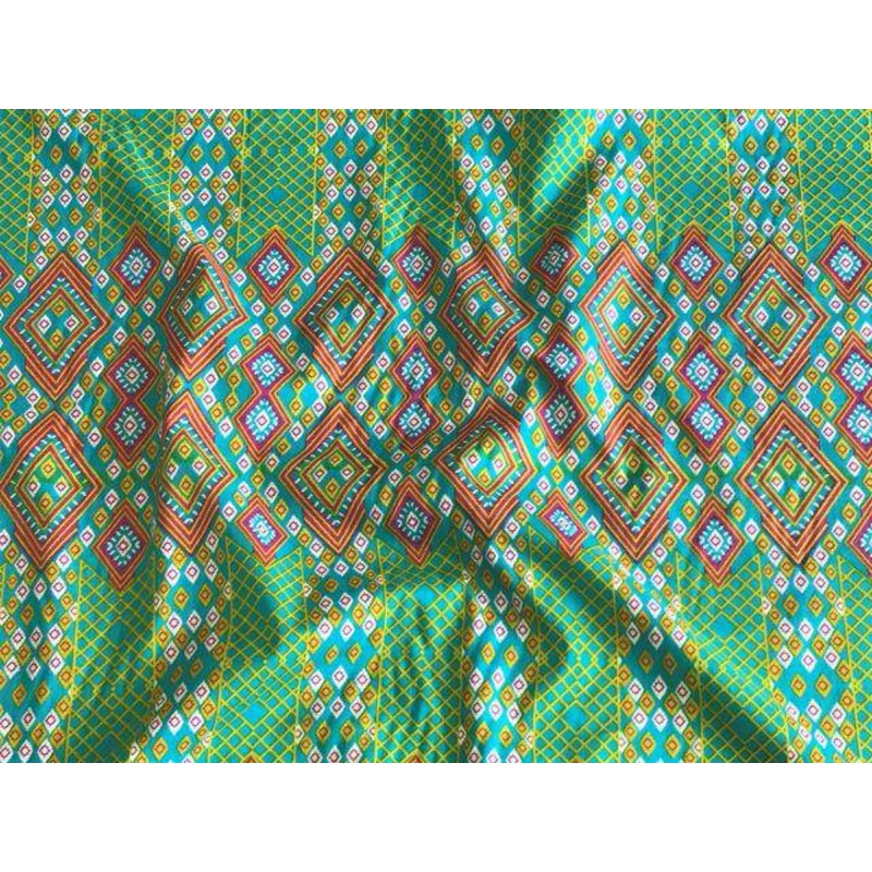 Jade Aztec Tribal Polycotton – 1.90 Metre Length LAST CHANCE TO BUY! Jade