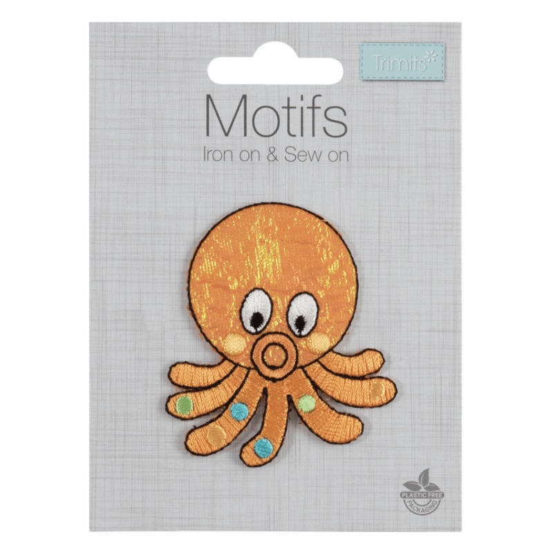 Children’s Octopus – Iron -On & Sew-On Motif Octopus