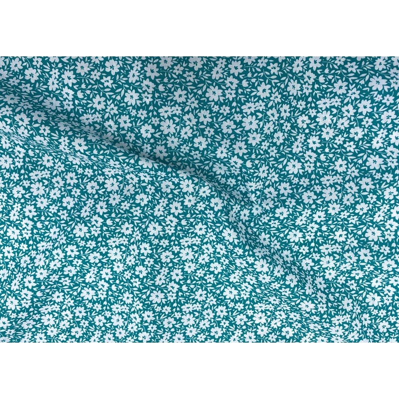 Gleeful Flower – Poly/Cotton Print Jade