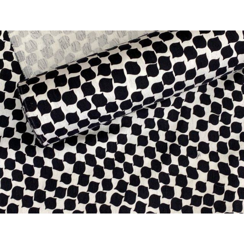 Oval Comment – Stretch Cotton Black/White