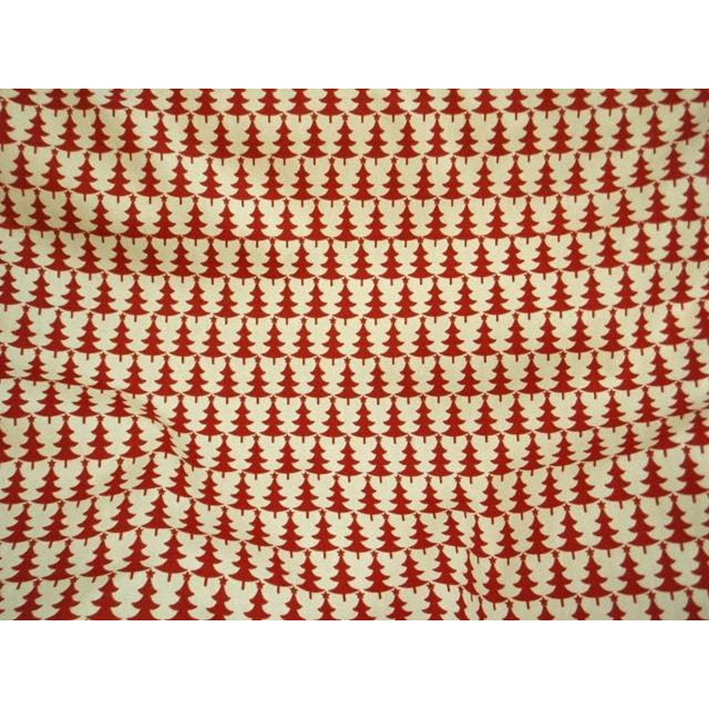Red Cream Trees – Cotton Poplin Patchwork Red