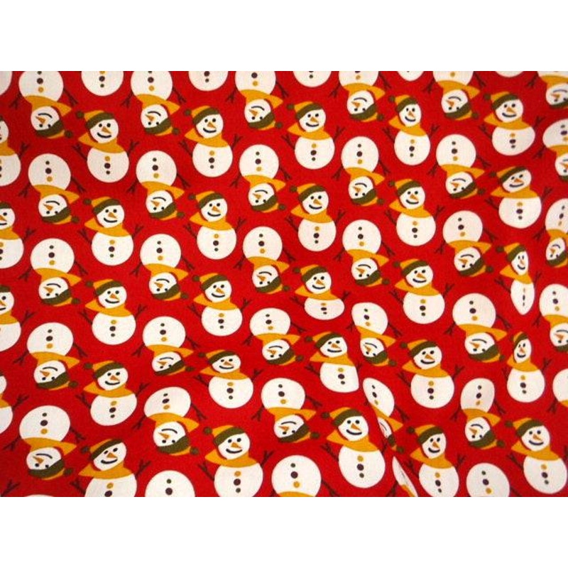 Red Snowman – Cotton Poplin Patchwork Red