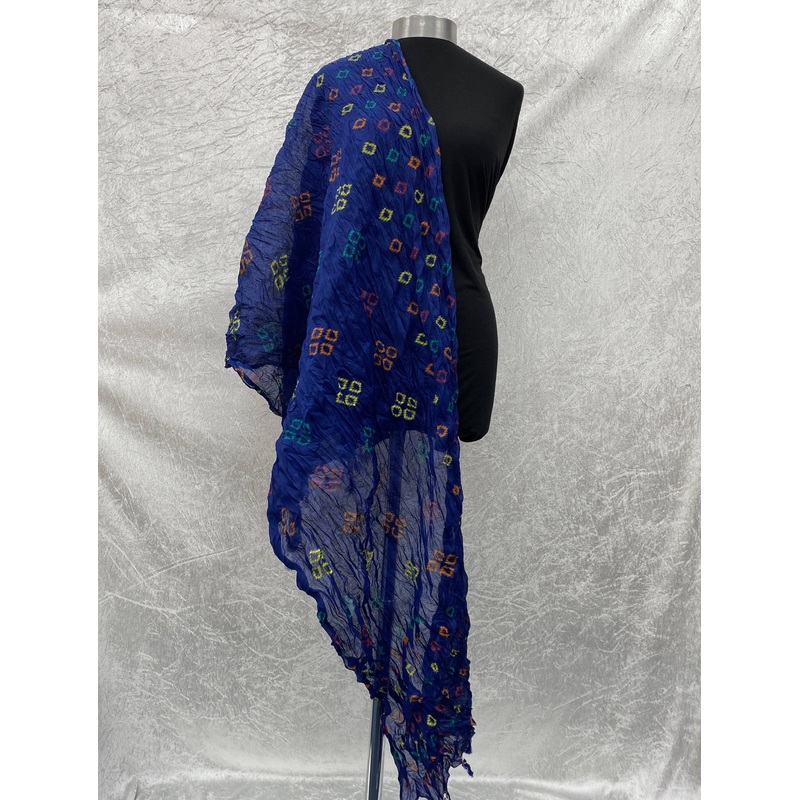 Royal Batik  – Starched Cotton Mix Blend Ethnic Scarf Royal