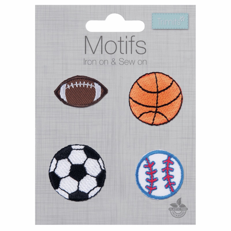 Sports Balls  – Iron -On & Sew-On Patch Motifs Sports Balls