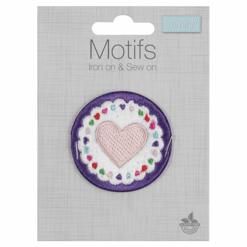 Circle Heart – Iron -On & Sew-On Patch Circle Heart