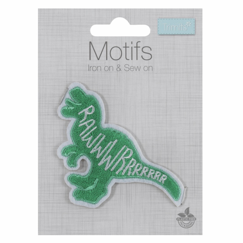 Dinosaur Roar – Iron -On & Sew-On Patch Dinosaur Roar