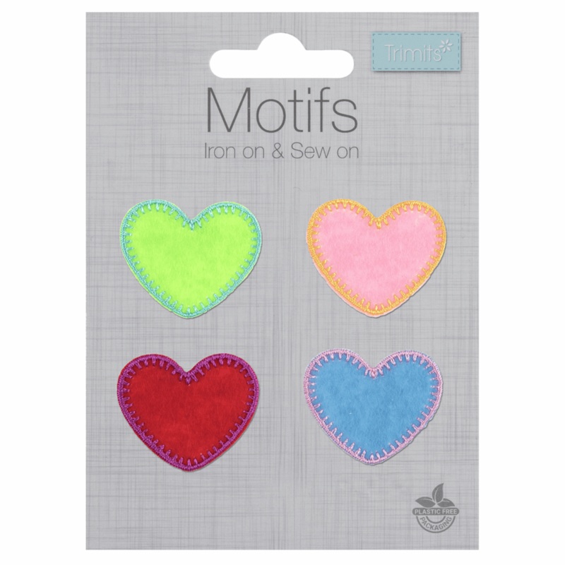 Hearts  – Iron -On & Sew-On Patch Motifs Hearts