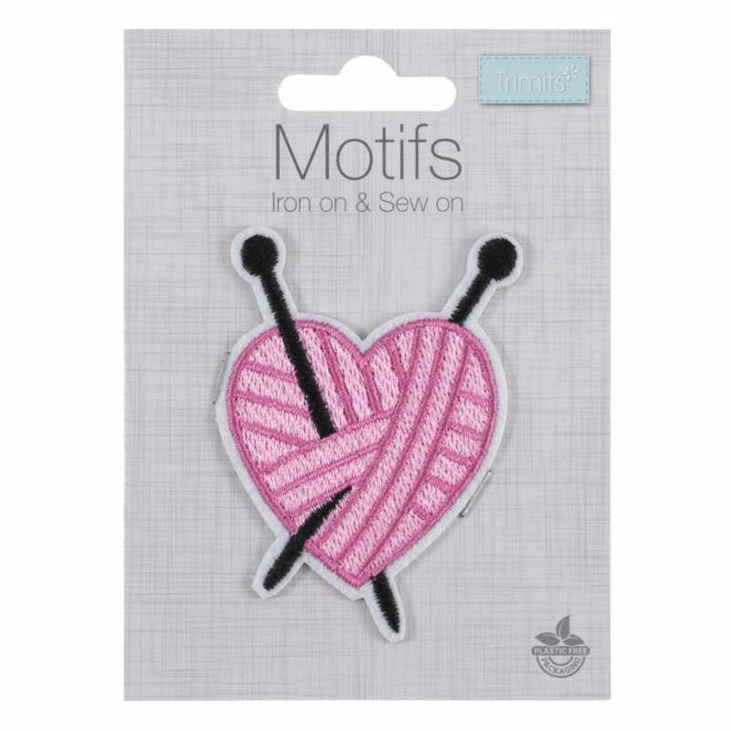 Knitted Heart – Iron -On & Sew-On Patch Knitted Heart