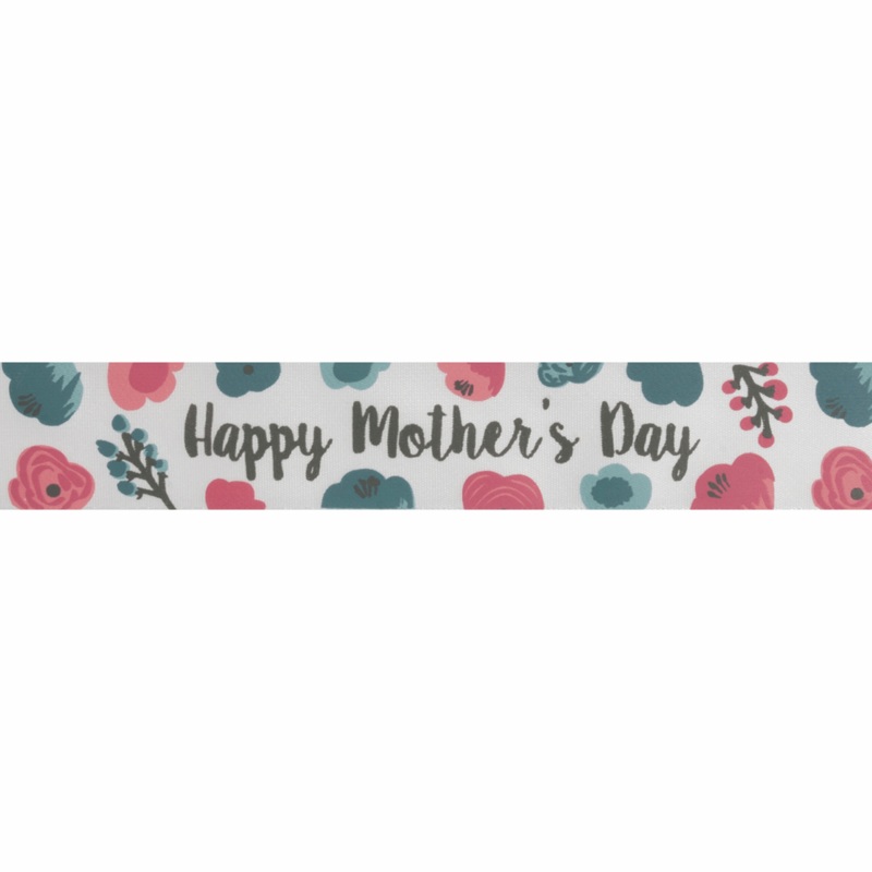 Mother’s Day Satin Ribbon White