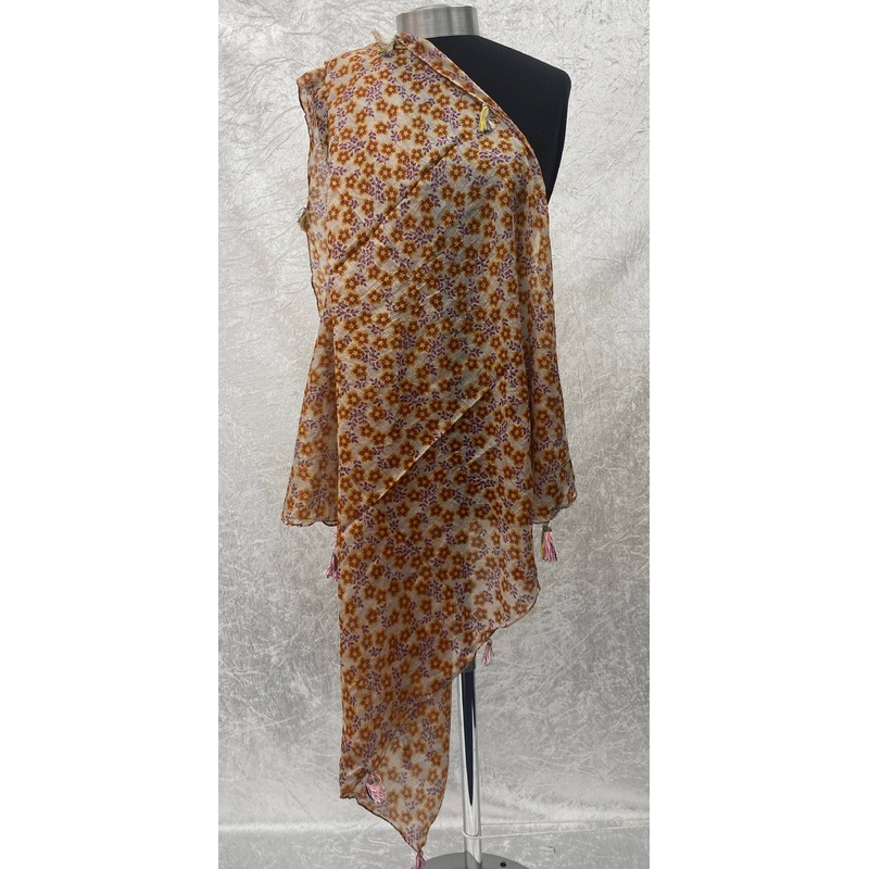 Mustard Flowers –  Ethnic Square Scarf Mustard