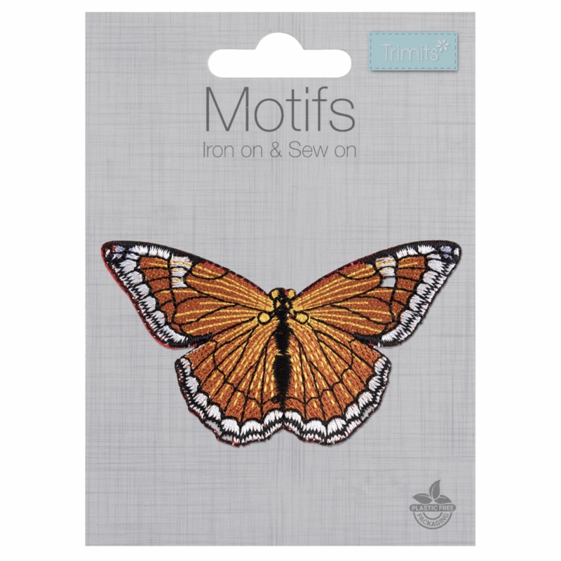 Orange Butterfly – Iron -On & Sew-On Patch Orange Butterfly