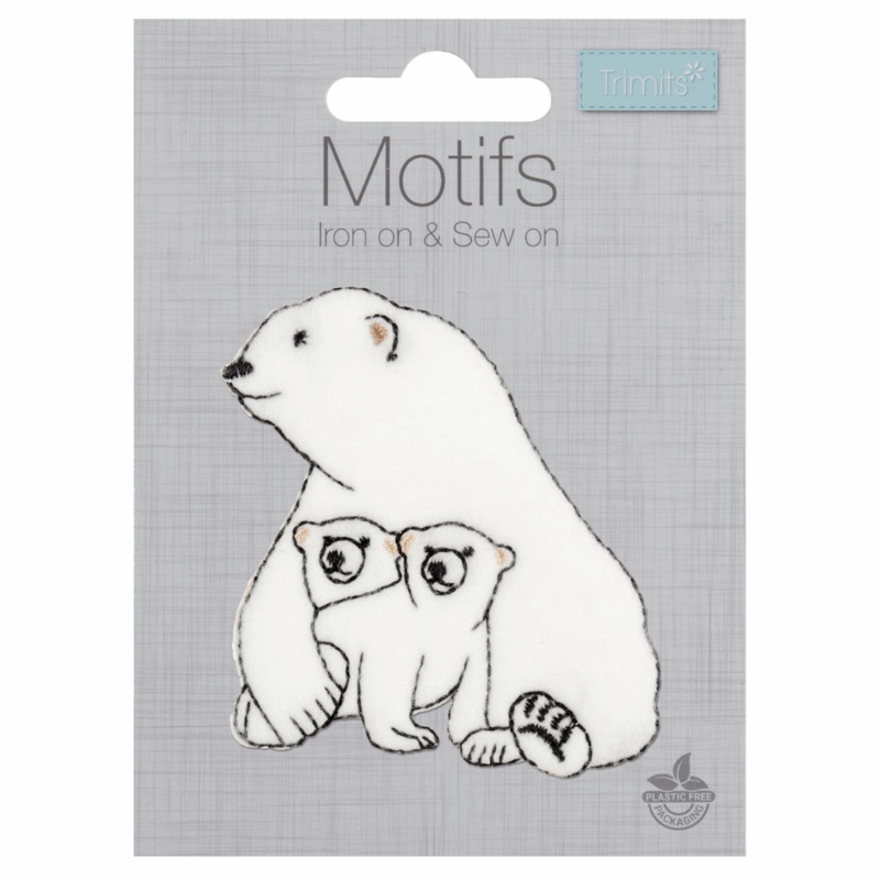 Polar Bear Family – Iron -On & Sew-On Patch Polar Bear Family