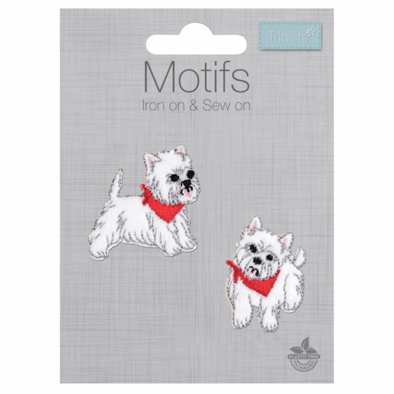 Westie Puppies – Iron -On & Sew-On  Patch Westies