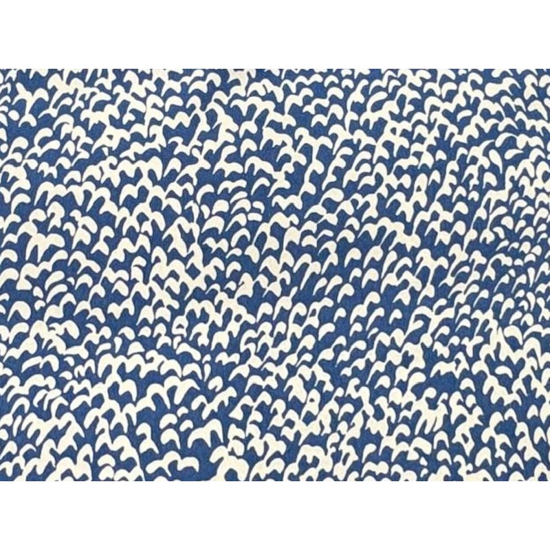 Blue And White Abstract- Printed Crepe Blue/White