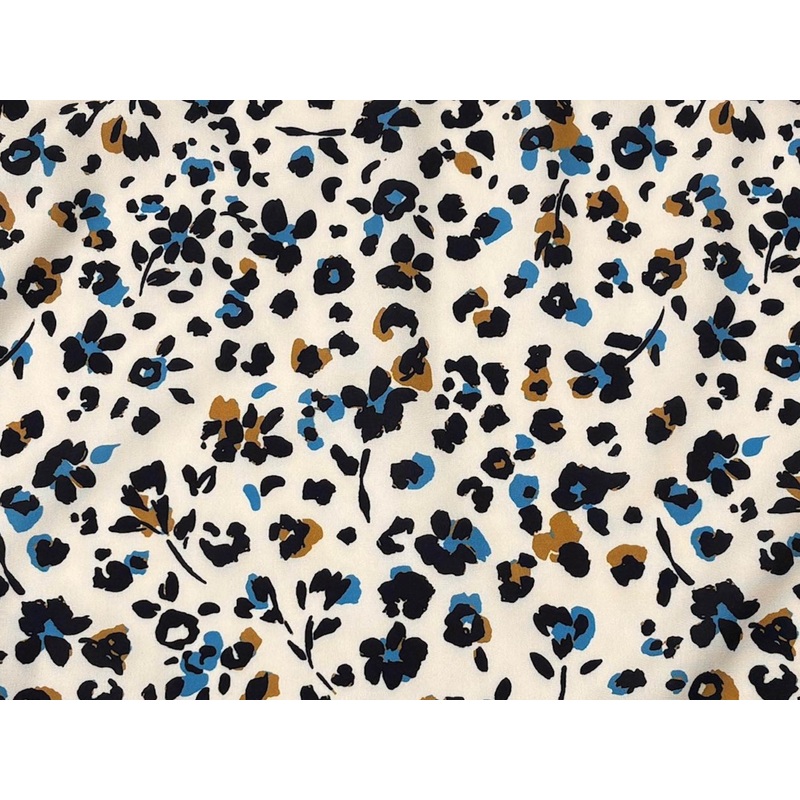 Floral Abstract- Printed Peachskin Fabric