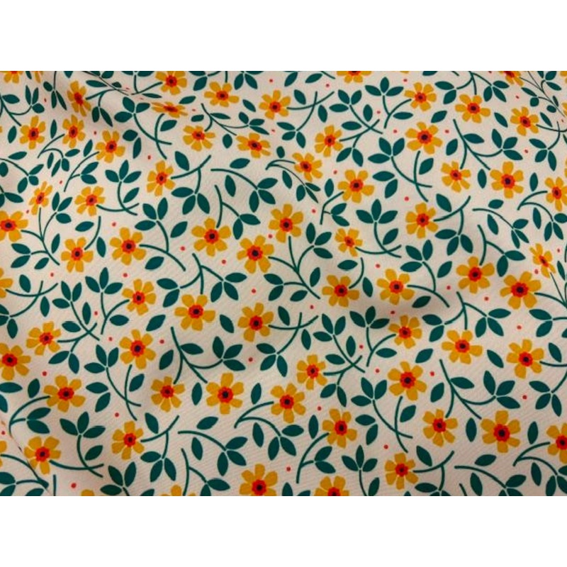 Floral Breeze- Printed Peachskin Fabric