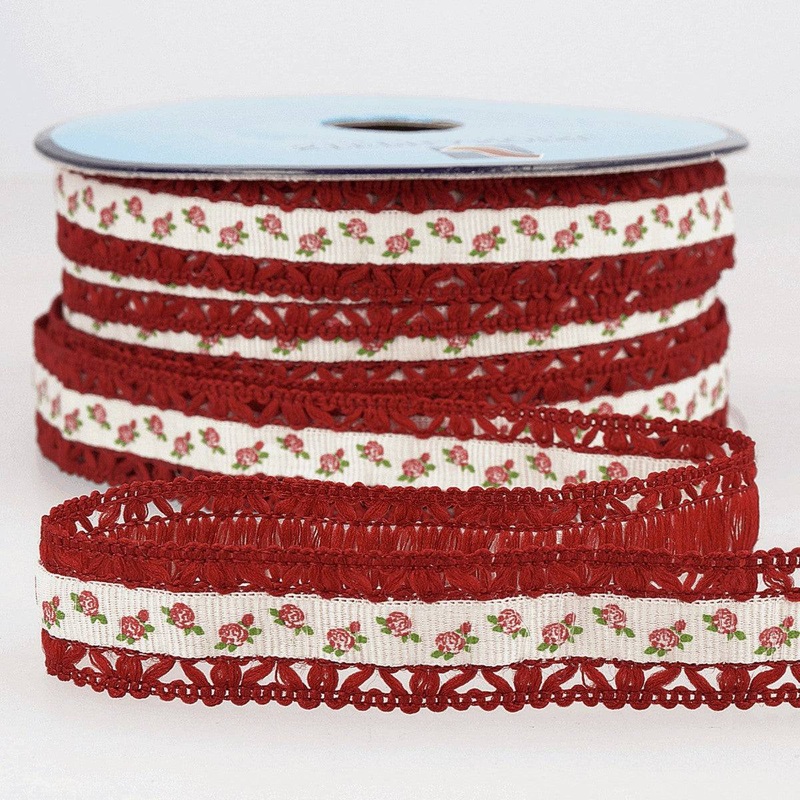 Lace Ribbon – Red Floral