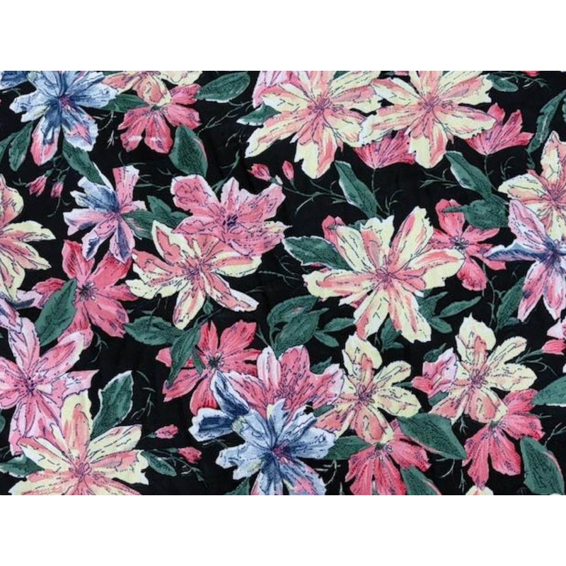 Meadow Whispers – Printed Crepe Black