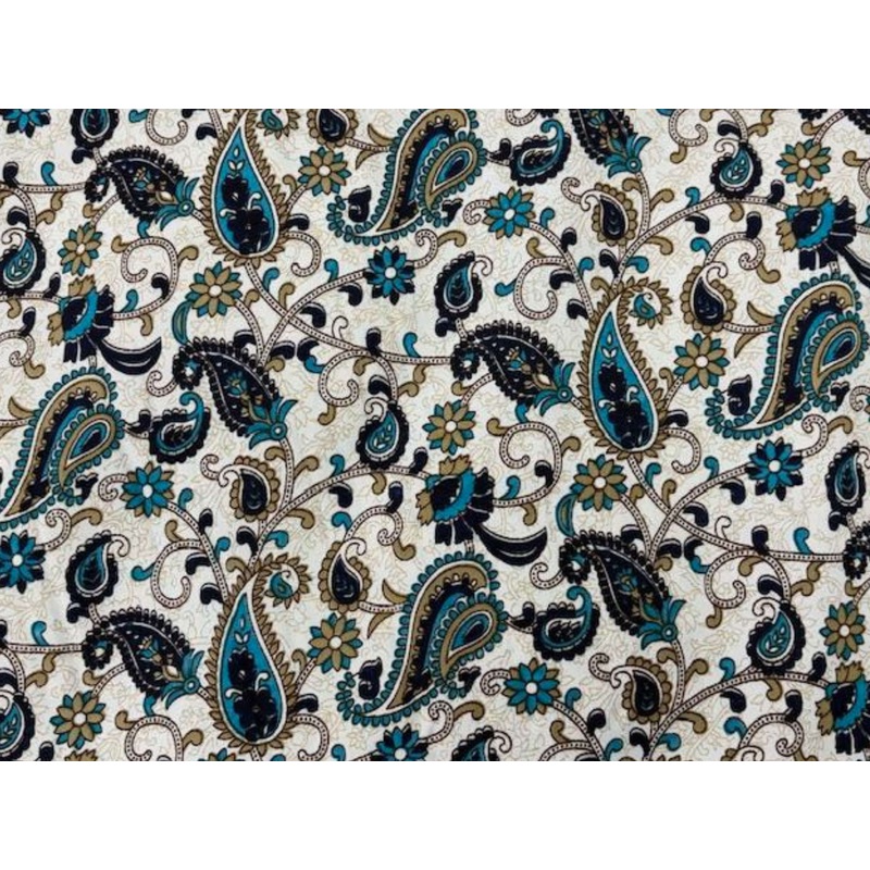 Paisley – Printed Crepe Turquoise