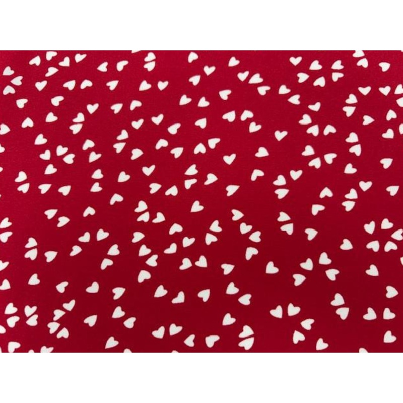 Red Hearts- Printed Peachskin Fabric