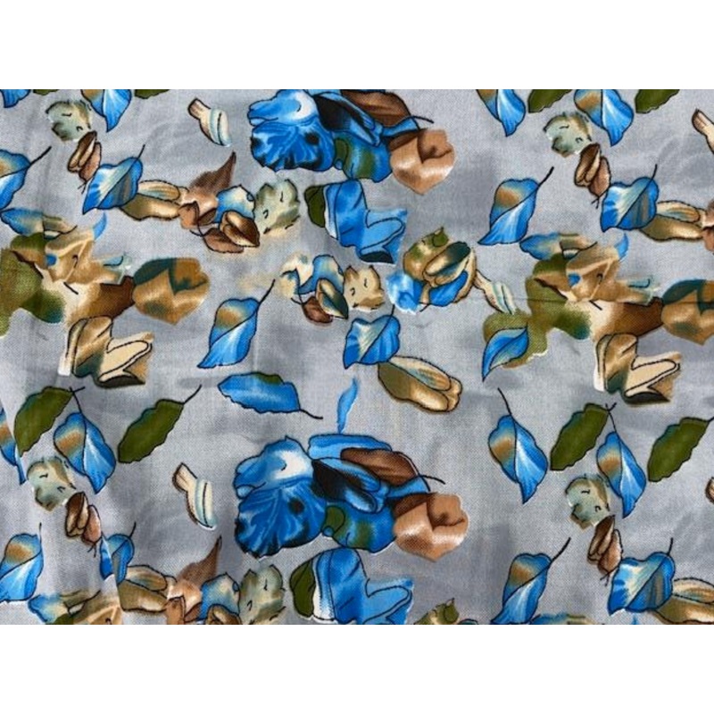 Wander Leaf Patch – Printed Crepe Turquoise