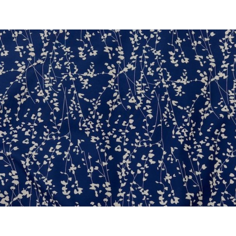 Whispering Floral – Printed Peachskin Fabric Royal