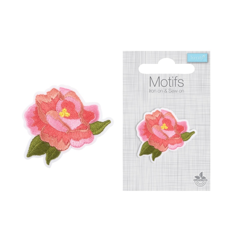 Iron -On & Sew-On Motif Patch – Pink Floral