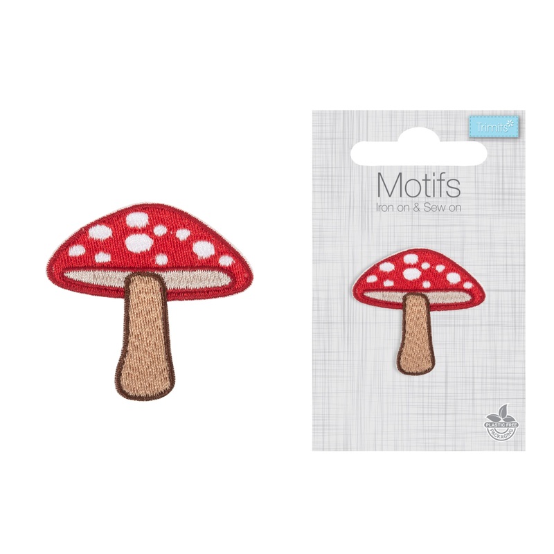 Iron -On & Sew-On Motif Patch – Red Toadstool