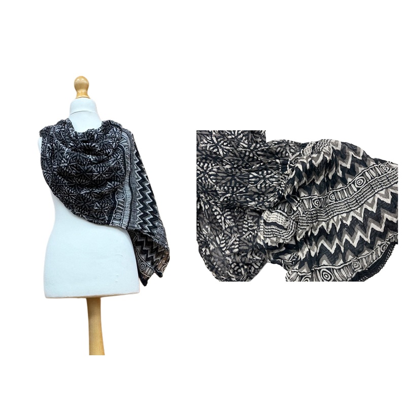 Mono Scarf Design 22- Printed Cotton Scarf Multicolor