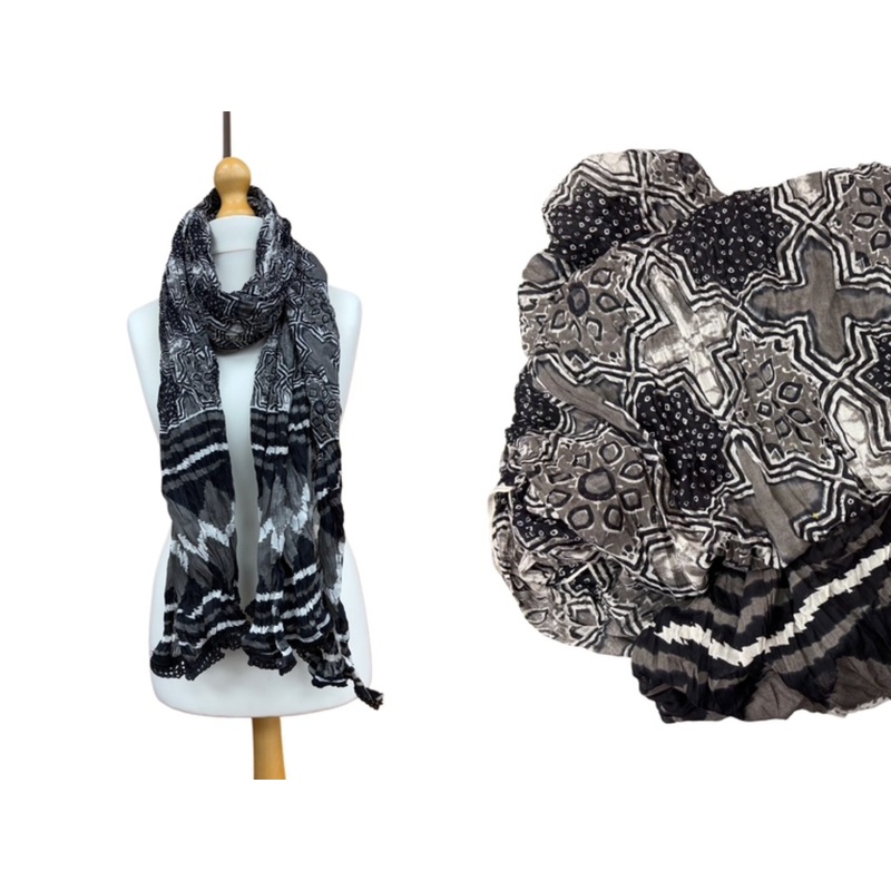 Mono Scarf Design 23- Printed Cotton Scarf Multicolor