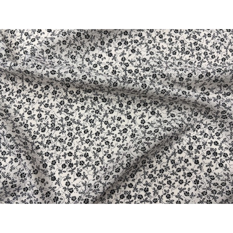 White/Black Ditsy Print – Printed Crepe Special