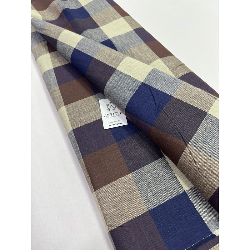 Woven check pure cotton fabric