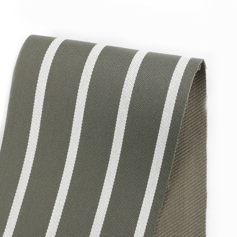 Wool Blend Stripe Suiting – Army / White Meterage